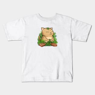 Chubby Cat Lucky Clover (cat only) Kids T-Shirt